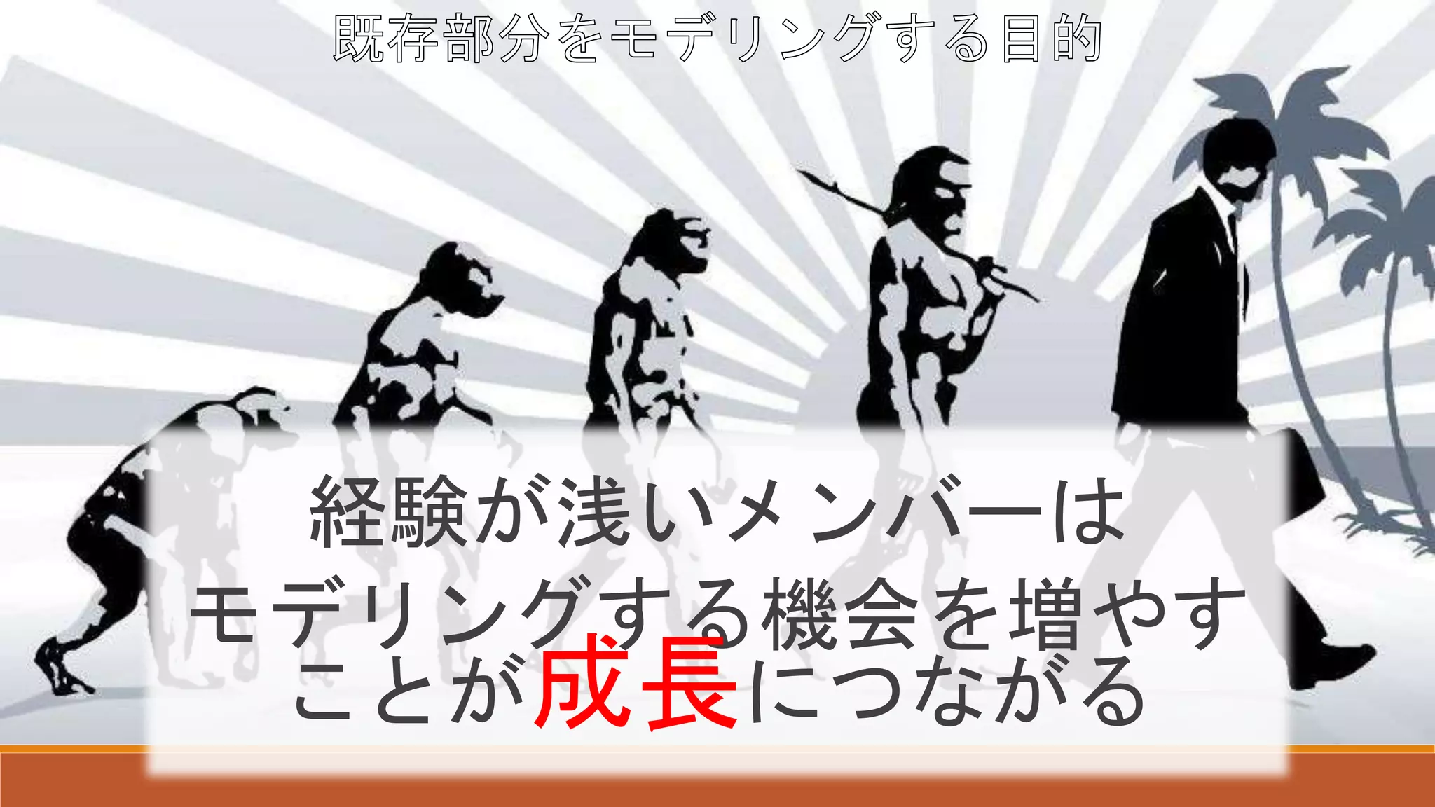 経験が浅いメンバーは
モデリングする機会を増やす
ことが成長につながる
 
