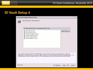 7th Sutol Conference, November 2015
ID Vault Setup 4
 
