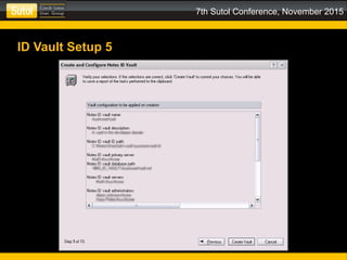 7th Sutol Conference, November 2015
ID Vault Setup 5
 