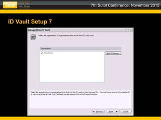 7th Sutol Conference, November 2015
ID Vault Setup 7
 