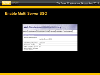 7th Sutol Conference, November 2015
Enable Multi Server SSO
 