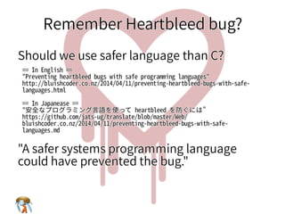 Remember Heartbleed bug?Remember Heartbleed bug?Remember Heartbleed bug?Remember Heartbleed bug?Remember Heartbleed bug?
S...