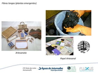 ETE Ponte dos Leites
Araruama/RJ
Fibras longas (plantas emergentes)
Artesanato
Papel Artesanal
 