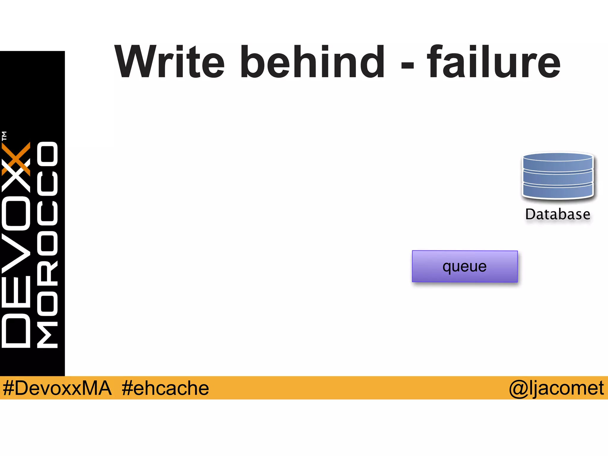@ljacomet#DevoxxMA #ehcache
queue
Database
Write behind - failure
 