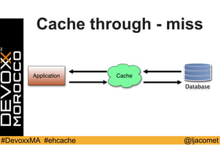 @ljacomet#DevoxxMA #ehcache
Cache through - miss
Application Cache
Database
 
