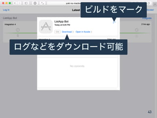 43
ログなどをダウンロード可能
ビルドをマーク
 