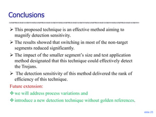 Conclusions
slide 25
 This proposed technique is an effective method aiming to
magnify detection sensitivity.
 The resul...