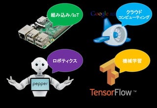 組み込み/IoT
クラウド
コンピューティング
ロボティクス 機械学習
 