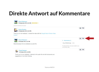 Direkte Antwort auf KommentareDirekte Antwort auf Kommentare
Thank you SWITCH
 