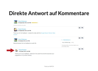 Thank you SWITCH
Direkte Antwort auf KommentareDirekte Antwort auf Kommentare
 