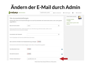 Ändern der E-Mail durch AdminÄndern der E-Mail durch Admin
Vielen Dank New Zealand Ministry of Education
 