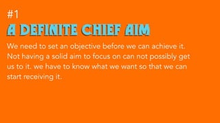 a definite chief aim
#1
We need to set an objective before we can achieve it.
Not having a solid aim to focus on can not p...
