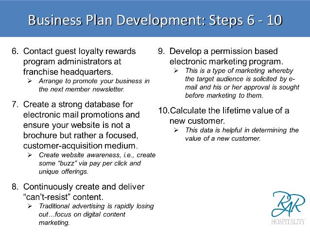 steps for developing business plan