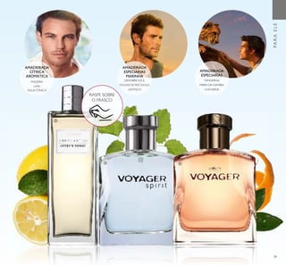 39
MADEIRA
LIMA
ÁGUATÓNICA
AMADEIRADA
CÍTRICA
AROMÁTICA
LENTISCO
AMADEIRADA
ESPECIARIAS
MARINHA
AMADEIRADA
ESPECIARIAS
TANGERINA
CHÁVERDE
MIRRA DA NAMÍBIA
ባ
ቤ ብ
PARAELE
RASPE SOBRE
O FRASCO
GENGIBRE AZUL
FOLHAS DE PATCHOULI
 