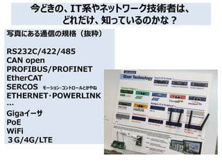 ɤΡITϵͥåȥ`gߤϡ
ɤ֪äƤΤʣ
дˤͨŤҎ񣨒i
RS232C/422/485
CAN open
PROFIBUS/PROFINET
EtherCAT
SERCOS `?ȥ`Ȥ
ETHERNET?POWERLINK

Giga`
PoE
WiFi
G/4G/LTE
 