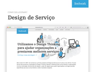 COMO SOLUCIONAR?
Design de Serviço