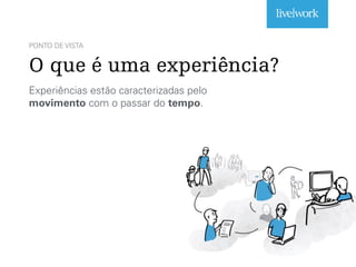 PONTO DE VISTA
O que é uma experiência?
Experiências estão caracterizadas pelo
movimento com o passar do tempo.