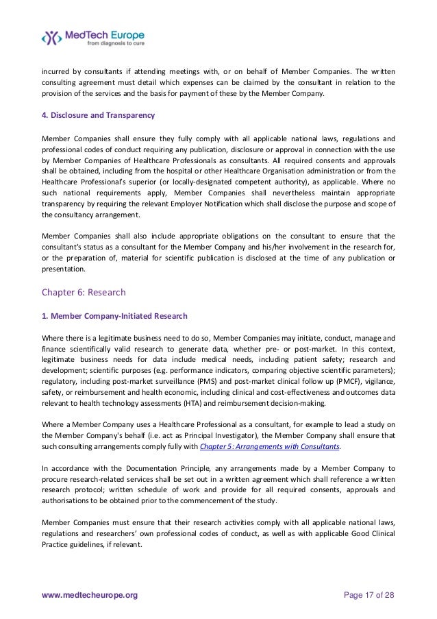 MedTech Europe Code of Ethical Business Practice