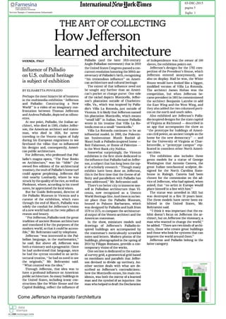Come Jefferson ha imparato l'architettura
03-DIC-2015
foglio 1
pagina 5
Servizio Stampa e Comunicazione Istituzionale
 