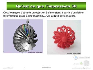 L'Impression 3D, une troisième révolution industrielle en marche