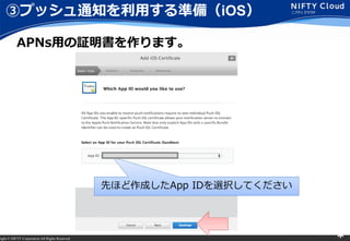 right ? NIFTY Corporation All Rights Reserved. *
ۥץå֪ͨäʂ䣨iOS
ȤۤɤApp IDxkƤ
APNsä^ޤ
 