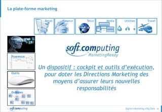 © 48
La plate-forme marketing
Retail Finance Telco Media Utilities Travel
Processus
Données
Compétences
Outils
Un dispositif : cockpit et outils d’exécution,
pour doter les Directions Marketing des
moyens d’assurer leurs nouvelles
responsabilités
 