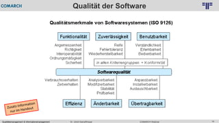Qualitätsmanagement & Informationsmanagement COMARCH WebinarDr. Ulrich Kampffmeyer 14
© PROJECT CONSULT Unternehmensberatung Dr. Ulrich Kampffmeyer GmbH 2011 / Autorenrecht: <Vorname Nachname> Feb-16 / Quelle: PROJECT CONSULT 2
Qualität der Software
 