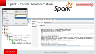 Copyright © 2015, Oracle and/or its affiliates. All rights reserved. |
Spark: Execute Transformation Oracle Data Integrator
41
 