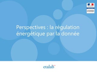 Perspectives : la régulation
énergétique par la donnée
 