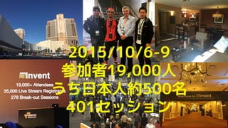 2015/10/6-9
参加者19,000人
うち日本人約500名
401セッション
 