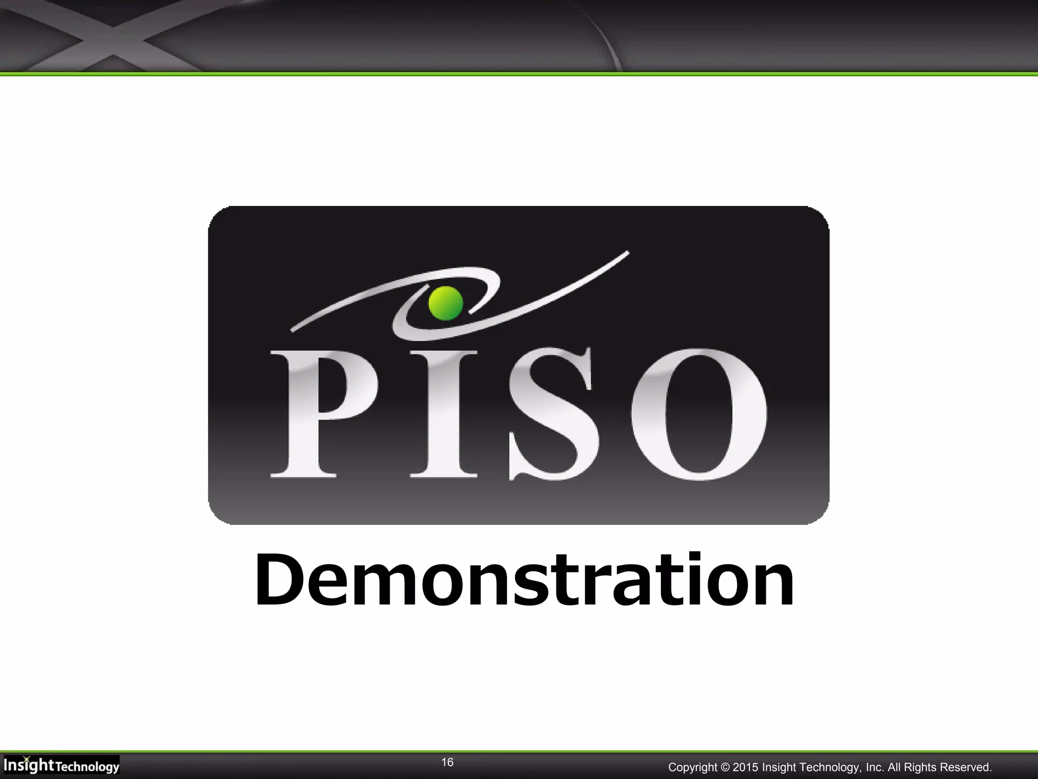 16 Copyright © 2015 Insight Technology, Inc. All Rights Reserved.
Demonstration
 