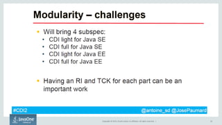 Copyright © 2015, Oracle and/or its affiliates. All rights reserved. | 42
 