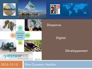 Elian Carsenat, NamSor2015-12-15
1
Diasporas
Digital
Développement
 