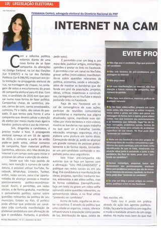 Artigo "Internet na campanha eleitoral" (Fernanda Caprio) Revista Republicana dezembro/2015
