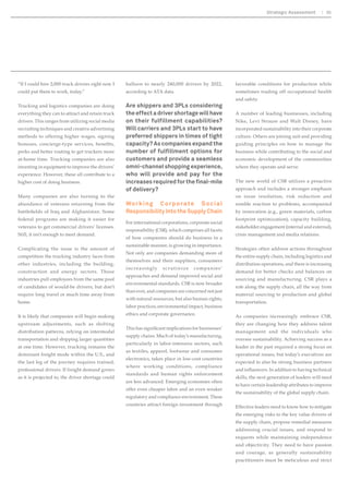 40 2015 19TH ANNUAL THIRD-PARTY LOGISTICS STUDY 
Potential benefits of CRM and mobile technologies 
Key Takeaways 
‡ 7KH JHQHUDO FRQFOXVLRQ LV WKDW WKH XVH 
RI 50PRELOHFORXG WHFKQRORJLHV FDQ 
VLJQLÀFDQWOHQKDQFHDQGVWUHDPOLQHWKH 
SURGXFWLYHDFWLYLWLHVRI3/VDOHVH[HFXWLYHV 
Although there are more generic sales- 
UHODWHG50WHFKQRORJLHVRIVKLSSHUV 
and 77% of providers agree that the 3PL 
VHFWRUFRXOGEHQHÀWVLJQLÀFDQWOIURPWKH 
DYDLODELOLW RI 50 FDSDELOLWLHV WKDW DUH 
more tailored to the industry than what is 
currently available. 
‡While there are some logistics professionals 
ZKRKDYHH[SUHVVHGVRPHFRQFHUQVDERXW 
security and privacy in relation to the use 
of mobile and cloud-based technologies, 
discussions within workshop sessions 
supported the view that these are not 
valid reasons to disqualify any supply 
chain solutions that may involve use of 
these technologies. 
‡ $ PDMRU ÀQGLQJ RI WKLV UHVHDUFK LV WKDW 
3/VDOHVH[HFXWLYHVVSHQGDQDYHUDJHRI 
45% of their time engaged in customer-facing 
activities, such as phone meetings/ 
conversations and face-to-face meetings. 
0RUH WKDQ KDOI RI WKHLU WLPH LV VSHQW RQ 
other activities that are not directly related to 
securing new customers or directly serving 
H[LVWLQJFXVWRPHUVSHUKDSVEHFDXVHPDQ 
commercial leaders lack global visibility 
across their commercial operations and 
do not have individual KPI scorecards to 
measure and manage performance. 
‡ If commercial leaders knew where these 
LQHIÀFLHQFLHVUHVLGHGLQWKHLUFRPPHUFLDO 
operations, almost one-fourth admitted 
they would “cut costs and run a leaner 
organization.” Shippers have taken note of 
the lack of alignment, too, and more than 
one-third agreed and recommended the 
cost-cutting approach. 
‡ An interesting distinction in the processes 
of “relationship building” and “relationship 
management” is that of the “hunter” and the 
´IDUPHUµ$OWKRXJKPRVWVDOHVH[HFXWLYHVDUH 
primarily hunters, as they are responsible for 
developing new customer relationships, etc., 
the added knowledge and familiarity with 
3PL operations and potential supply chain 
solutions can turn some of these hunters into 
farmers as well. 
‡ 7KHUHDUHDQXPEHURIZDVLQZKLFKWKH 
XVHRI50DQGPRELOHWHFKQRORJLHVFUHDWH 
value for the 3PL providers and their 
FXVWRPHUV2YHUDOOWKHSULQFLSDOEHQHÀWV 
of the technologies are streamlining 
JOREDOZRUNÁRZVDQGSURFHVVHVSURYLGLQJ 
H[HFXWLYHOHYHO YLVLELOLW WR FRPPHUFLDO 
OHDGHUVDQGLGHQWLILQJLQHIÀFLHQFLHVDQG 
bottlenecks in commercial operations. Also, 
there are a number of ways in which 3PL 
FXVWRPHUV FDQ EHQHÀW GLUHFWO IURP WKH 
corresponding information, particularly 
real-time information regarding topics, such 
as shipment visibility, etc. 
‡ Although there are a number of challenges 
and opportunities related to the use of 
50DQGPRELOHWHFKQRORJLHVLQWKH3/ 
VDOHVSURFHVVJHWWLQJPRUHH[SHULHQFHG 
SURGXFWLYH VDOHV H[HFXWLYHV WR ZHOFRPH 
these new technologies is sometimes easier 
VDLGWKDQGRQH7KHEHVWUHVXOWVRFFXUZKHQ 
WKHPRUHH[SHULHQFHGVDOHVH[HFXWLYHVDUH 
amenable to using these technologies, 
and they are also willing to work with 
OHVVH[SHULHQFHGVDOHVH[HFXWLYHVWRIRFXV 
on the important qualitative elements of 
relationship building and relationship 
management. 
Figure 26: Potential Benefits from the Use of CRM and Mobile Technologies by 3PLs 
Source: 2015 19th Annual Third-Party Logistics Study. 
1 = Least Useful 5 = Most Useful 
3PL User 
Average Rank 
3PL Provider 
Average Rank 
Availability of real-time information relating to customer 
shipments (e.g., tracking, etc.) 
4.2 4.0 
Easy access to cost and shipment pricing information 3.9 3.6 
Greater visibility of global operations 3.7 3.4 
Increased ability of 3PL sales executives to respond to 
customer requests 
3.7 4.0 
More professional and productive sales calls and customer 
presentations by 3PL sales executives 
3.0 3.7 
 