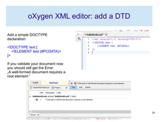 Introduction to markup language and oXygen XML editor | PDF