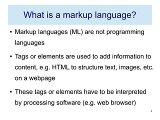Introduction to markup language and oXygen XML editor | PDF