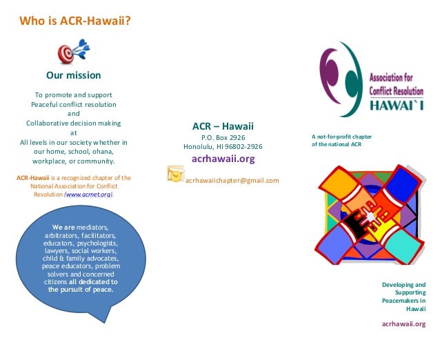 association for conflict resolution hawaii chapter flyer conflict resolution flyer
