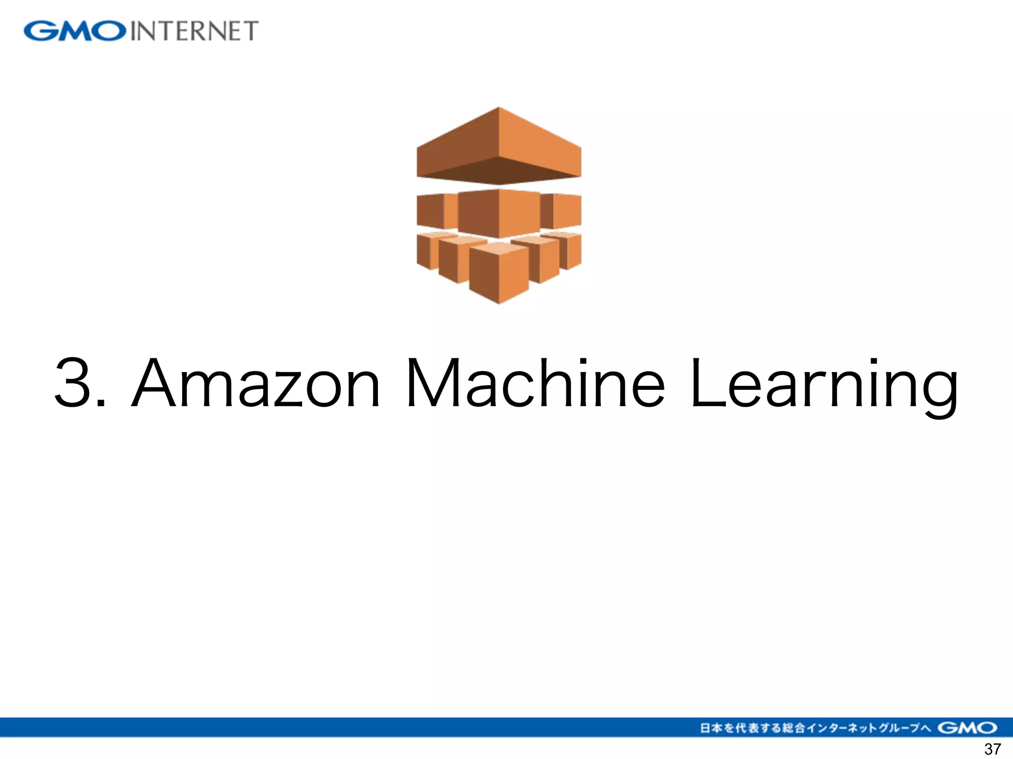 3. Amazon Machine Learning
37
 