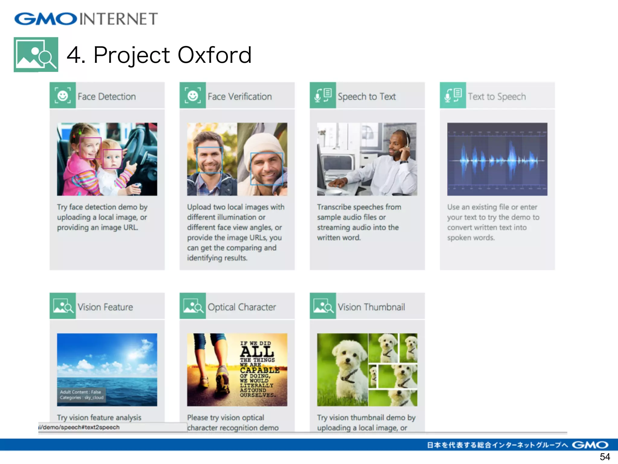 4. Project Oxford
54
 