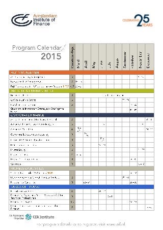 Amsterdam  Institute of Finance 2015 aif  program calendar