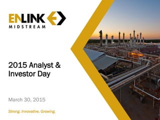 2015 Analyst &
Investor Day
March 30, 2015
Strong. Innovative. Growing.
 