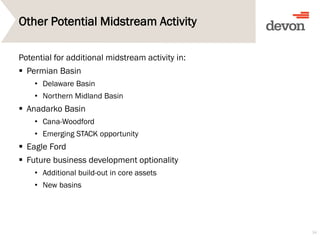 Other Potential Midstream Activity
Potential for additional midstream activity in:
 Permian Basin
• Delaware Basin
• Northern Midland Basin
 Anadarko Basin
• Cana-Woodford
• Emerging STACK opportunity
 Eagle Ford
 Future business development optionality
• Additional build-out in core assets
• New basins
34
 