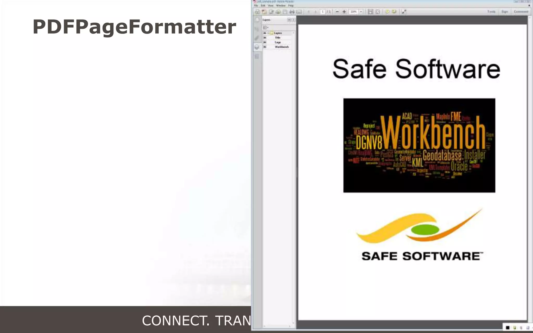 PDFPageFormatter Transformer
CONNECT. TRANSFORM. AUTOMATE.
 