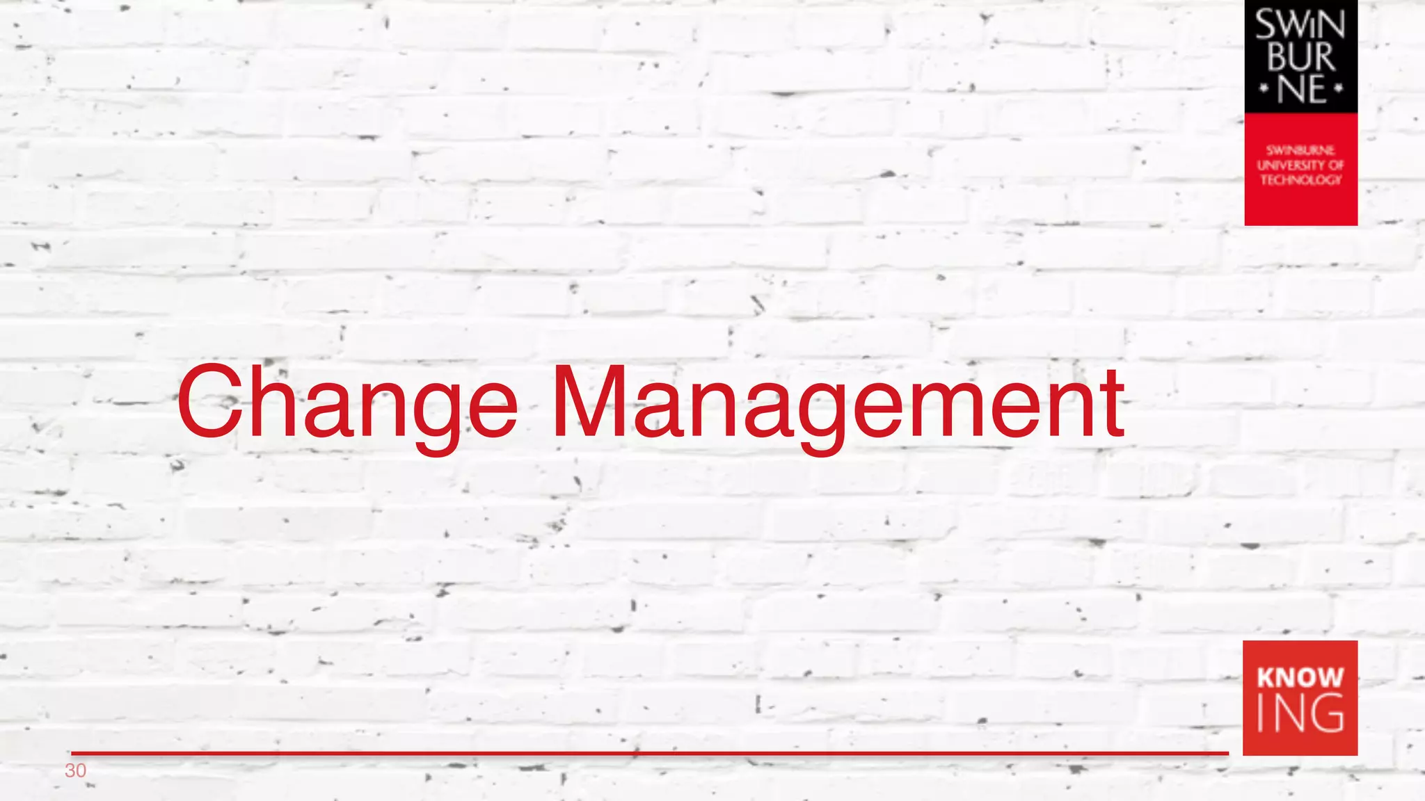 Change Management
30
 