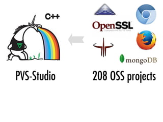 208 OSS projectsPVS-Studio
 