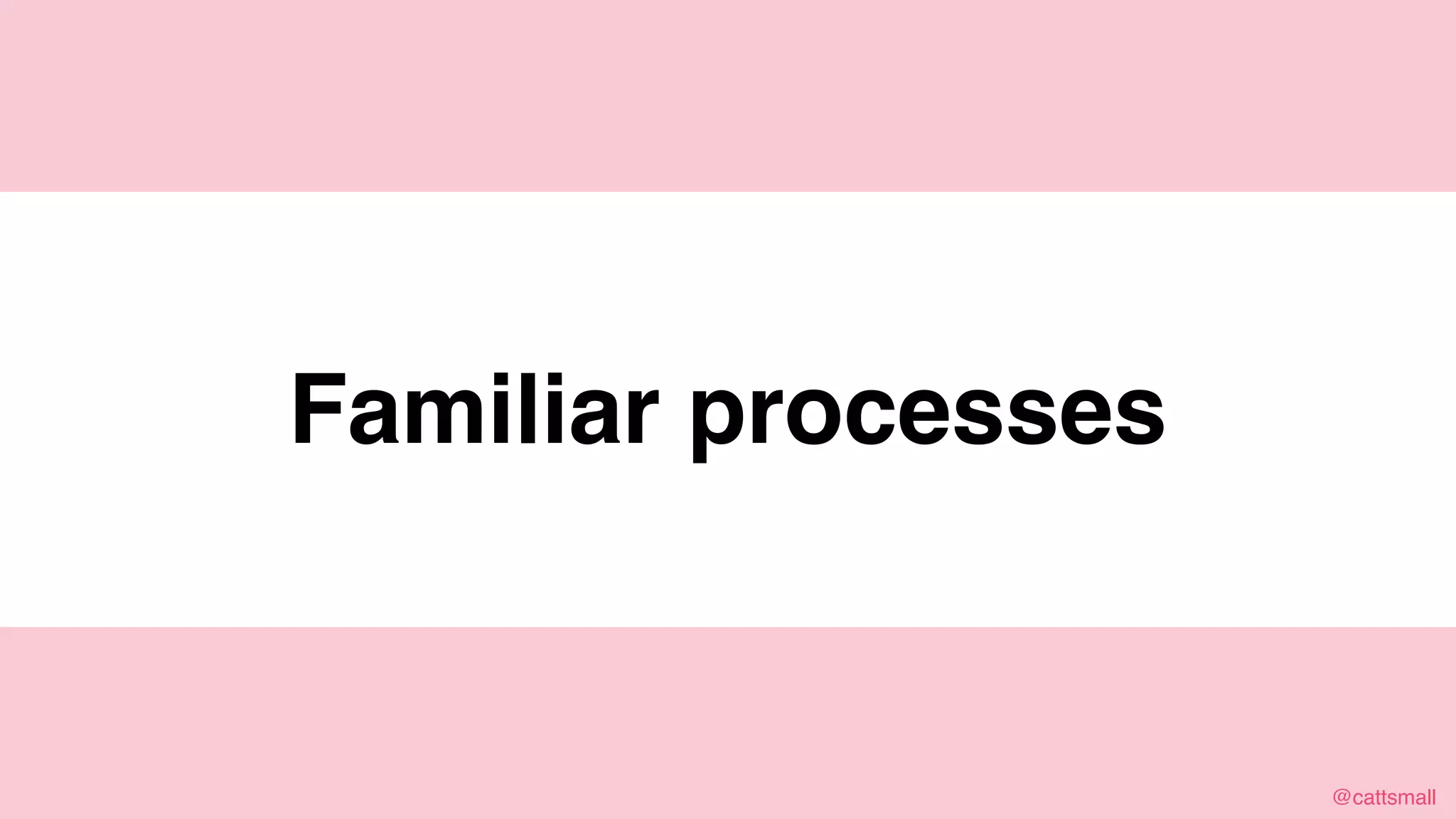 @cattsmall@cattsmall
Jurassic Park
Familiar processes
 