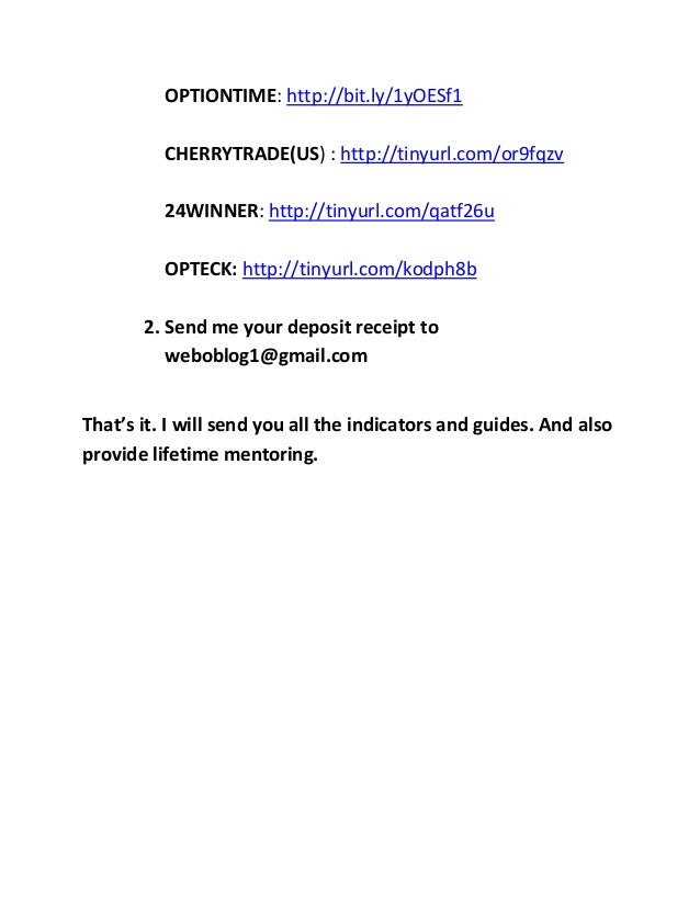 Binary options winning indicator