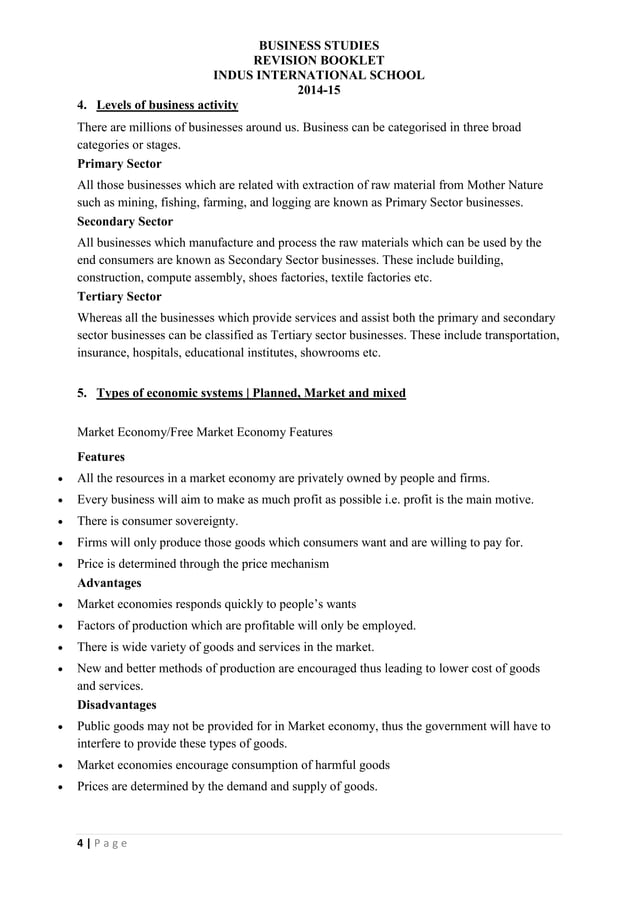 Igcse Business Studies Notes Igcse Business Studies Notes