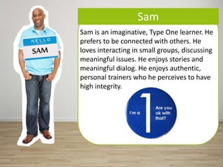 ©4MAT 4Business, no reproduction allowed 4MAT: Advanced Instructional Design
• focus on individual growth
• focus on enhancing self-
awareness
• focus on dialogue, group
work and feelings
as trainers/teachers…
 